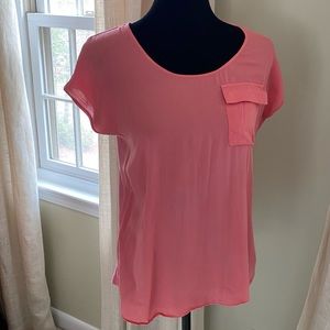 INC International Concepts Multi-Media Short-Sleeve Blouse with Pocket